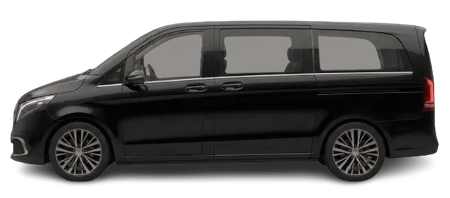 Black six seater MPV, side view